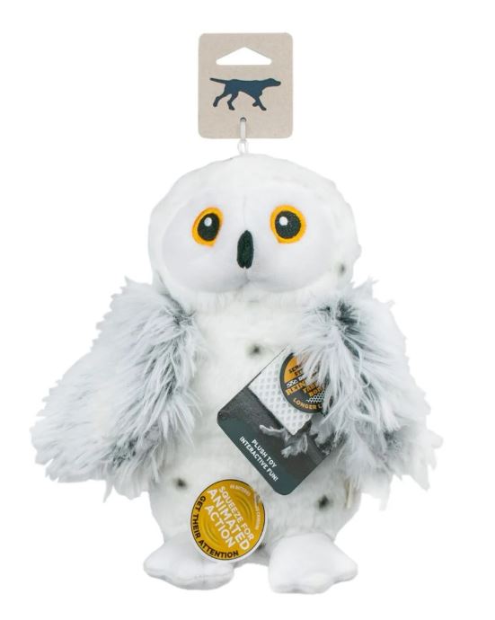 HOLIDAY ANIMATED SNOW OWL DOG TOY