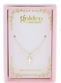 MINI PEARL CROSS NECKLACE