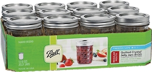 GLASS MASON JARS 8OZ 12PACK
