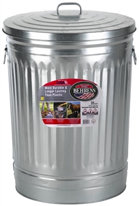 GALV GARBAGE CAN W/LID 31GAL