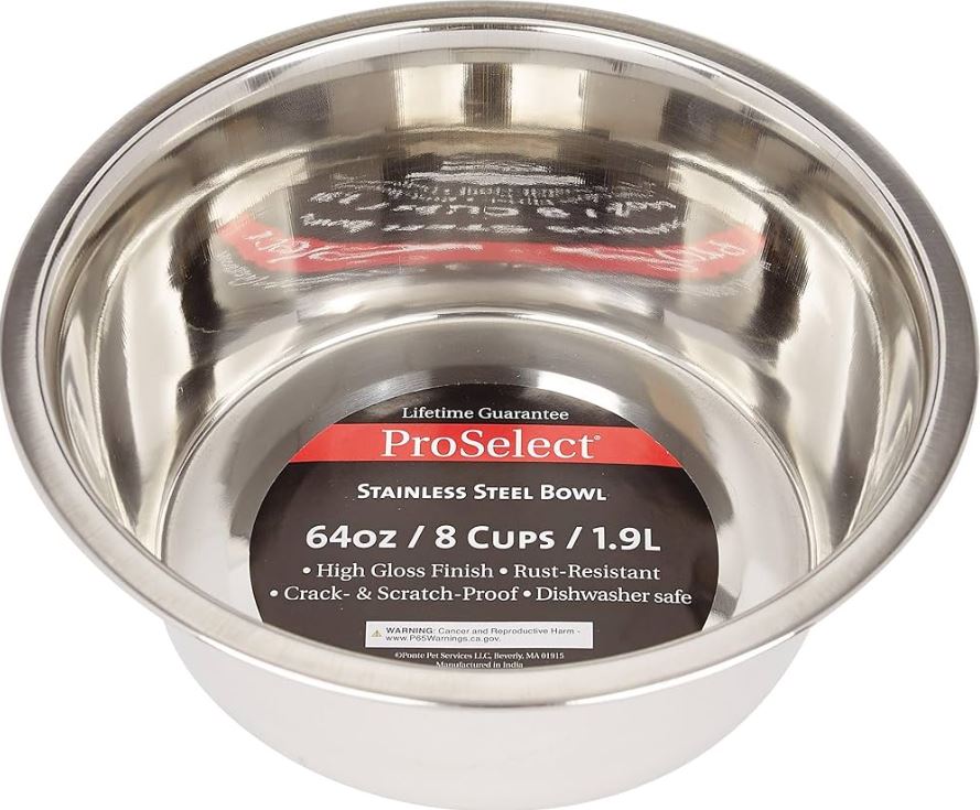 STEEL PET FEEDING DISH 2QT