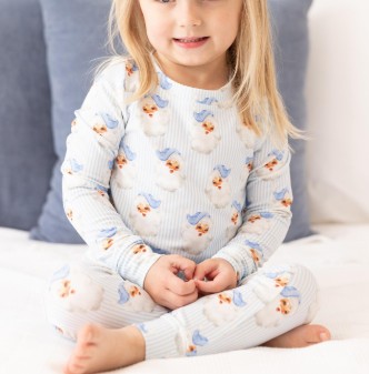 KIDS BABY BLUE SANTA PJ SET