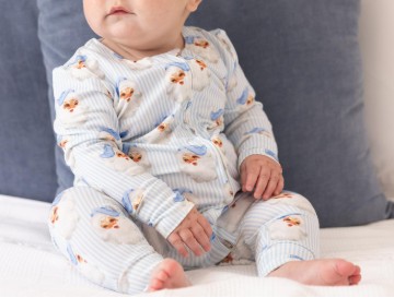 TODDLER BABY BLUE SANTA PJ SET