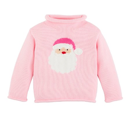 PINK SANTA ROLLNECK SWEATER