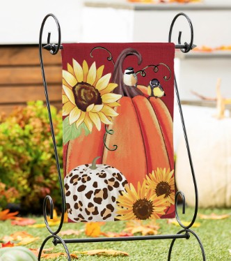 ANIMAL PRINT PUMPKIN GRDN FLAG
