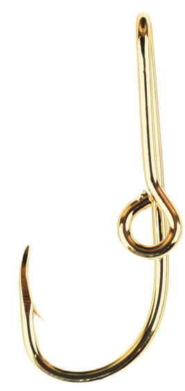 FISH HOOK HAT/TIE CLASP GOLD