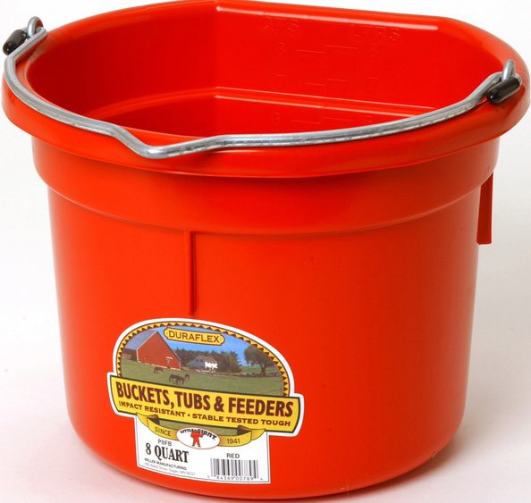 RED FLAT BACK BUCKET 8QT