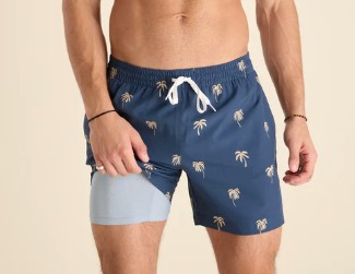 MIDNIGHT PALMS SWIM TRUNK