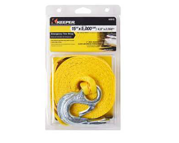 YELLOW EMERGENCY TOW STRAP 15'