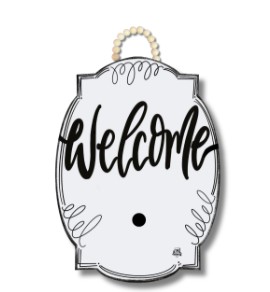 WHITE BLOOM WELCOME DOORHANGER