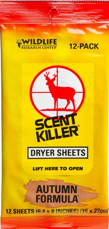 SCENT KILLER DRYER SHEETS 12PK