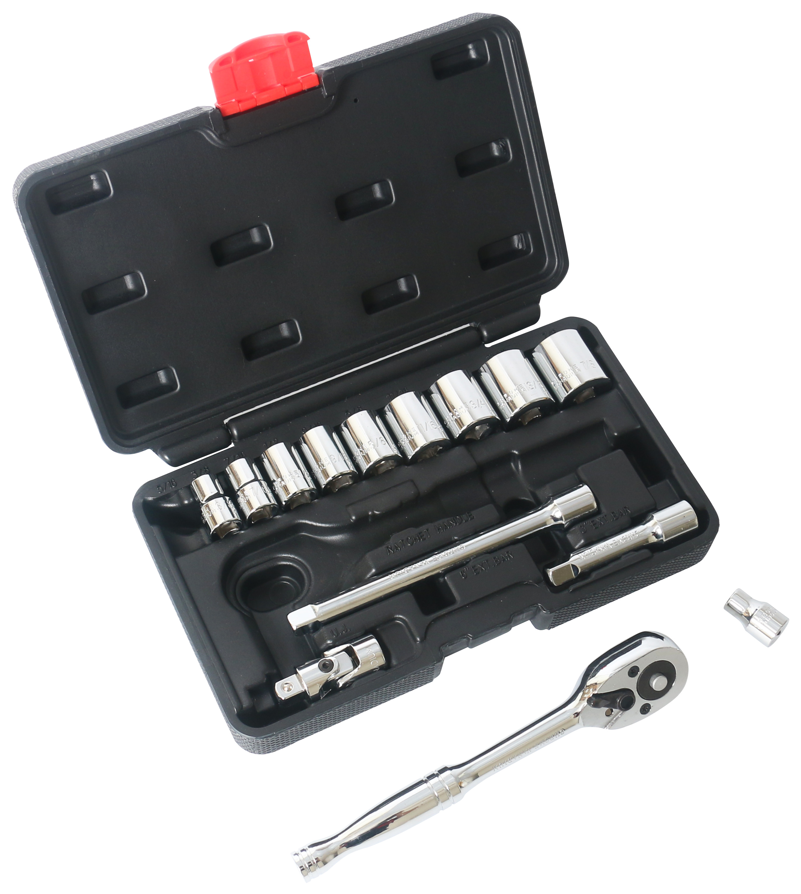 CHROME SAE SOCKET SET 15PC