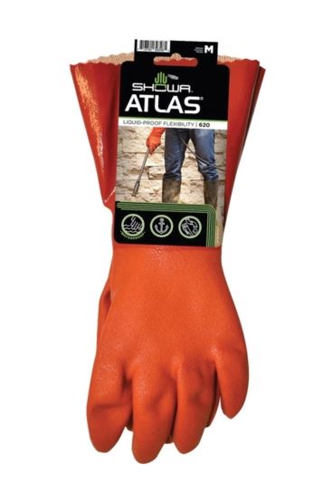 ORANGE MEDIUM PVC COATED GLOVES 