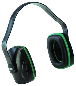 BLACK/GREEN EAR MUFFS 22DB