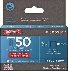 ARROW T50 STAPLES 3/8IN 10MM