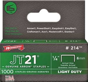 ARROW JT21 STAPLES 1/4X1/4IN