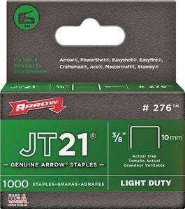 ARROW JT21 STAPLES 3/8IN 10MM