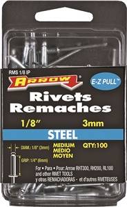 STEEL POP RIVET 1/4IN 100PK