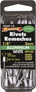 SHORT ALUMINUM POP RIVET 1/8" 25PK