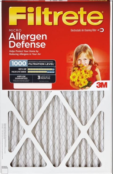 ALLERGY DEFENSE AIR FILTER 20X20"