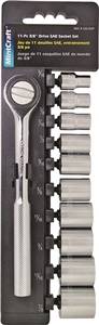 CHROME SAE SOCKET SET 11PC