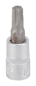 CHROME STAR BIT SOCKET T30 1/4"