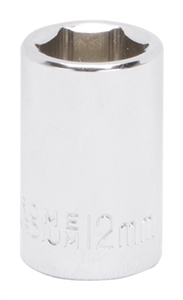 CHROME DRIVE SOCKET 12MM 3/8IN