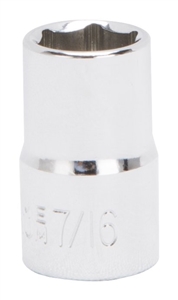 CHROME DRIVE SOCKET 3/8X7/16IN