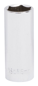 CHROME DRIVE SOCKET 19MM 3/8IN