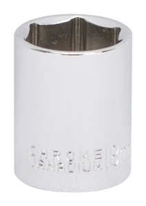 CHROME DRIVE SOCKET 18MM 6PT