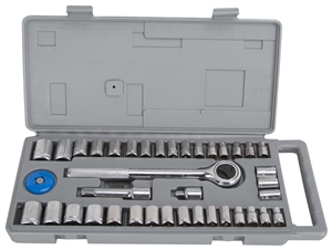 CHROME STEEL SOCKET SET 40PC