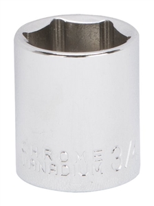 CHROME DRIVE SOCKET 3/8X3/4IN