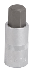 CHROME HEX BIT SOCKET 14MM