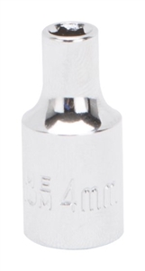 CHROME DRIVE SOCKET 4MM 6PNT