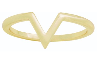 V GOLD LAYERS RING