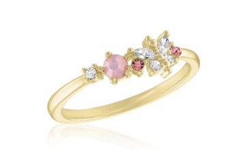 ROSE OPAL BUTTERFLY LAYER RING