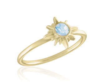 WHITE OPAL SUN GOLD LAYER RING