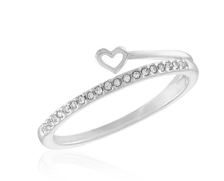 CZ HEART WRAP STACK RING