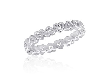 HEART BAND STACK RING