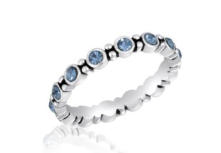 BLUE ROUND STACK RING