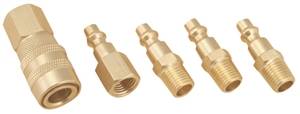 BRASS AIR HOSE COUPLER SET 5PC