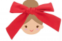 KIDS RED SATIN HAIR BOW