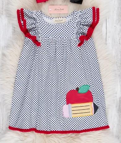 PENCIL & APPLE RUFFLE DRESS