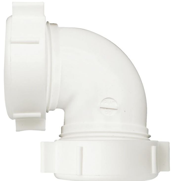 WHITE DRAIN PIPE ELBOW 1-1/2IN