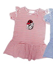 RED GA BULLDOG KEYHOLE DRESS