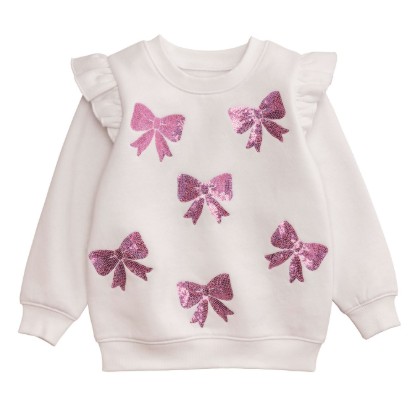 BOW SEQUIN SWEATSHIRT