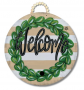 GRY WREATH WELCOME DOOR HANGER