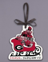 UGA SLEIGHIN IT ORNAMENT