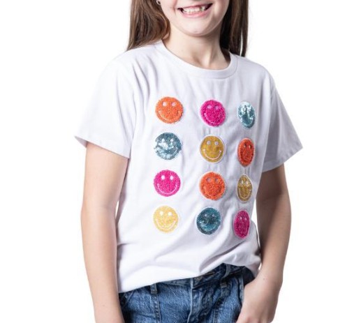 YTH WHITE ALL SMILES CREW