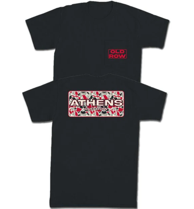 BLACK ATHENS CAMO POCKET TEE